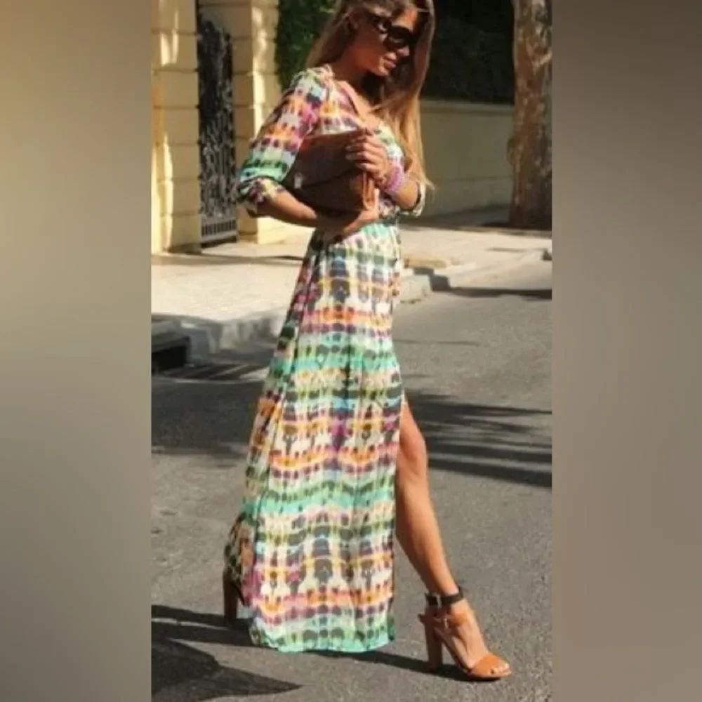 🌈 Maxi Button Down Sheer Cover-Up